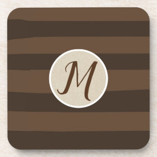 Mocha Braun Whimsical Funky Streifen Modern Chic Getränkeuntersetzer