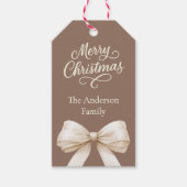 Mocha Brauncreme-Bug Weihnachten Geschenkanhänger (Vorderseite)