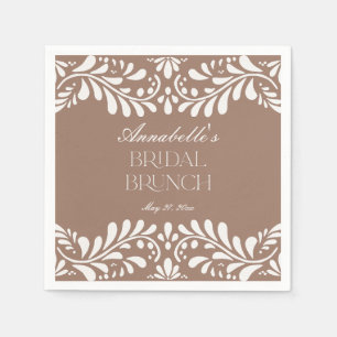 Mocha-Braune Talavera-Fliese Fiesta-Brautbrunch Serviette