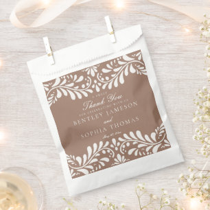 Mocha-Braune Talavera-Kachel-Fiesta-Hochzeitsdesse Geschenktütchen