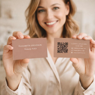 Mocha-brauner QR-Code Visitenkarte