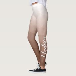 Mocha braunes geometrisches Mesh Ihr Name Leggings