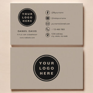 Mocha-Braunes Minimalistisches Logo Social Media I Visitenkarte
