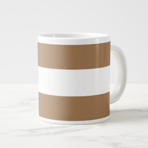 Mocha Brawn White Nautical Stripes aus hochwertige Jumbo-Tasse
