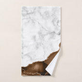 Mocha Brown Agate Gold Glitzer Marmor Badhandtuch Set (Handtuch)