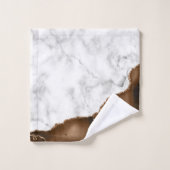 Mocha Brown Agate Gold Glitzer Marmor Badhandtuch Set (Waschlappen)