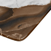 Mocha Brown Agate Gold Glitzer Marmor Schneidebrett (Ecke)