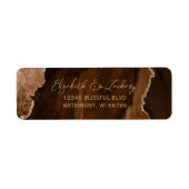 Mocha Brown Agate Script Wedding Return Address (Vorne)