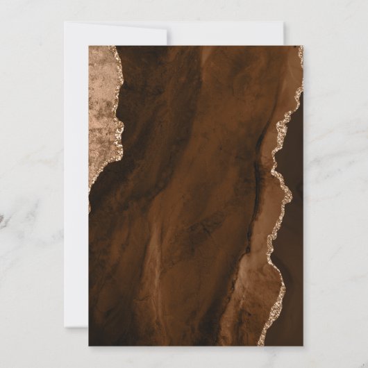 Mocha Brown Agate Script Wedding Save the Date Einladung (Rückseite)