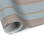 Mocha Brown and Blue Stripes Wrapping Paper Geschenkpapier (Rolleneckpunkt)