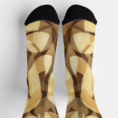 Mocha Brown and Tan Crazy Socks Art Socken (Oben)