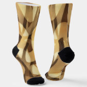 Mocha Brown and Tan Crazy Socks Art Socken (Gewinkelt)