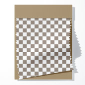 Mocha Brown and White Checkered Pattern Stoff