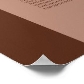 Mocha Brown Arch 12 Tabelle Seating Chart Poster (Ecke)