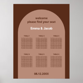 Mocha Brown Arch 6 Tischplattentabelle Poster