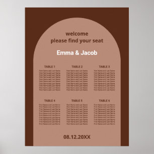 Mocha Brown Arch 6 Tischplattentabelle Poster