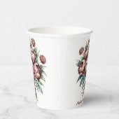 Mocha Brown Blooms Wedding Pappbecher (Rechts)