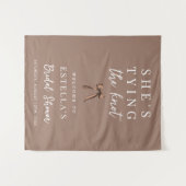 Mocha Brown Bow Bridal Shower Fabric Welcome Sign Wandteppich (Vorderseite (Horizontal))