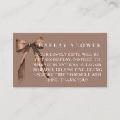 Mocha Brown Bow No Gift Wrap Display Bridal Shower Begleitkarte (Vorderseite)