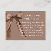 Mocha Brown Bow Recipe Request Bridal Shower Begleitkarte (Vorderseite)