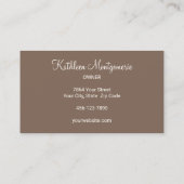 Mocha Brown Cream Script Photo Lashes and Brows Visitenkarte (Rückseite)