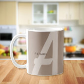 Mocha Brown Custom Monogram Name Kaffeetasse