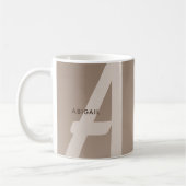 Mocha Brown Custom Monogram Name Kaffeetasse (Links)