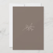 Mocha Brown Fall Simple Elegante Wedding Einladung (Rückseite)