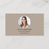 Mocha Brown Foto mit QR Code Social Media Visitenkarte (Vorderseite)