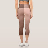 Mocha Brown geometrisch Mesh modernes Muster Capri Leggings (Rückseite)