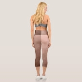 Mocha Brown geometrisch Mesh modernes Muster Capri Leggings (Rückseite)