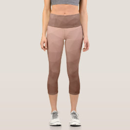 Mocha Brown geometrisch Mesh modernes Muster Capri Leggings