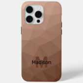 Mocha Brown geometrisches Maschenmuster Monogram Case-Mate iPhone Hülle (Rückseite)
