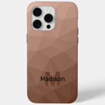 Mocha Brown geometrisches Maschenmuster Monogram