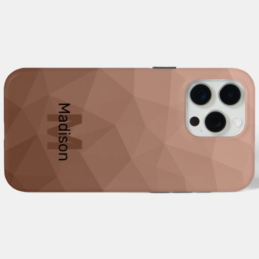 Mocha Brown geometrisches Maschenmuster Monogram Case-Mate iPhone Hülle (Rückseite (Horizontal))