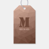 Mocha Brown geometrisches Maschenmuster Monogram Geschenkanhänger (Vorderseite)