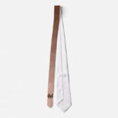 Mocha Brown geometrisches Maschenmuster Monogram Krawatte (Rückseite)