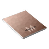 Mocha Brown geometrisches Maschenmuster Monogram Notizblock (angewinkelt)