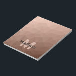 Mocha Brown geometrisches Maschenmuster Monogram Notizblock<br><div class="desc">Monogram Personalisieren Sie Ihr Notebook-Büromaterial mit Ihrem individuellen Vor- und Namen. Dreieck geometrische Masche mit dunkelbraunem Ober-Farbverlauf.</div>