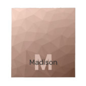 Mocha Brown geometrisches Maschenmuster Monogram Notizblock (Vorderseite)
