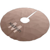 Mocha Brown geometrisches Maschenmuster Monogram Polyester Weihnachtsbaumdecke (Schrägansicht)