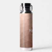 Mocha Brown geometrisches Maschenmuster Monogram Trinkflasche (Vorne)