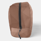 Mocha Brown geometrisches Maschenmuster Monogram Waschbeutel (Rechts)