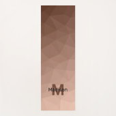 Mocha Brown geometrisches Maschenmuster Monogram Yogamatte (Vorderseite)