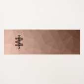 Mocha Brown geometrisches Maschenmuster Monogram Yogamatte (Vorderseite (Horizontal))