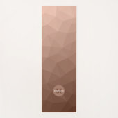 Mocha Brown geometrisches Maschenmuster Monogram Yogamatte (Vorderseite)