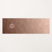 Mocha Brown geometrisches Maschenmuster Monogram Yogamatte (Vorderseite (Horizontal))