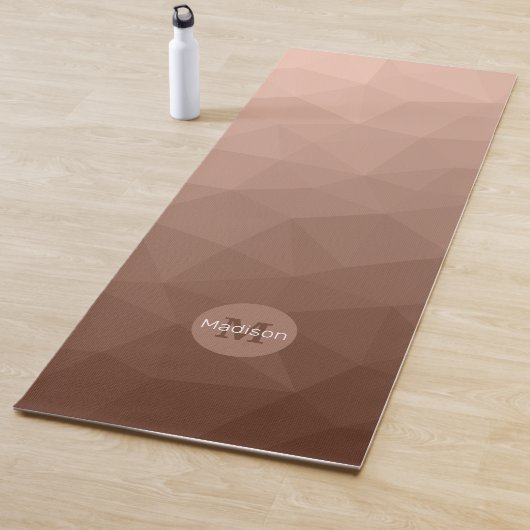 Mocha Brown geometrisches Maschenmuster Monogram Yogamatte (Beispiel)