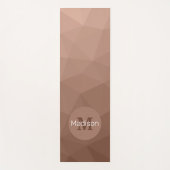 Mocha Brown geometrisches Maschenmuster Monogram Yogamatte (Vorderseite)
