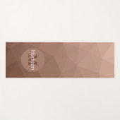 Mocha Brown geometrisches Maschenmuster Monogram Yogamatte (Vorderseite (Horizontal))
